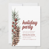 Invitation De Fêtes Avec Greens Berries (Devant)