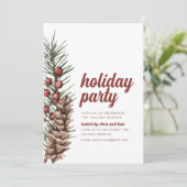 Invitation De Fêtes Avec Greens Berries (Debout devant)