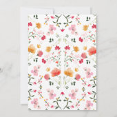 Invitation de Fêtes des mariées florales brillante (Dos)