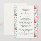 Invitation de Fêtes des mariées florales turquoise (Devant / Derrière)