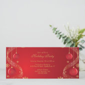 Invitation de Fêtes Élégante Rouge & Or (Debout devant)