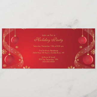 Invitation de Fêtes Élégante Rouge & Or