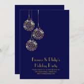 Invitation de Fêtes Moderne - bleu (Devant / Derrière)