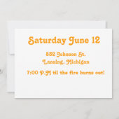 Invitation de feu (Dos)