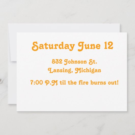 Invitation de feu (Dos)