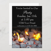 Invitation de feu de fête BBQ (Devant / Derrière)