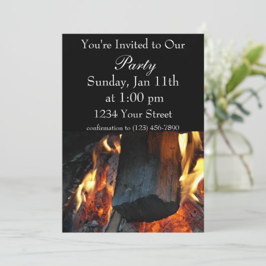 Invitation de feu de flamme de fête (Debout devant)