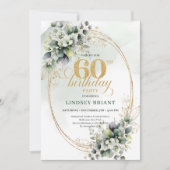 Invitation de feuillage verdure Boho 60e anniversa (Devant)