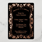 Invitation de feuille de cadre floral Art nouveau (Recto)