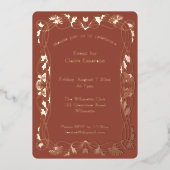 Invitation de feuille de cadre floral Art nouveau (Recto)