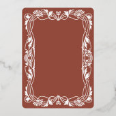 Invitation de feuille de cadre floral Art nouveau (Verso)
