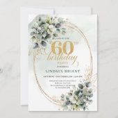 Invitation de feuille de verdure d'anniversaire 60 (Devant)