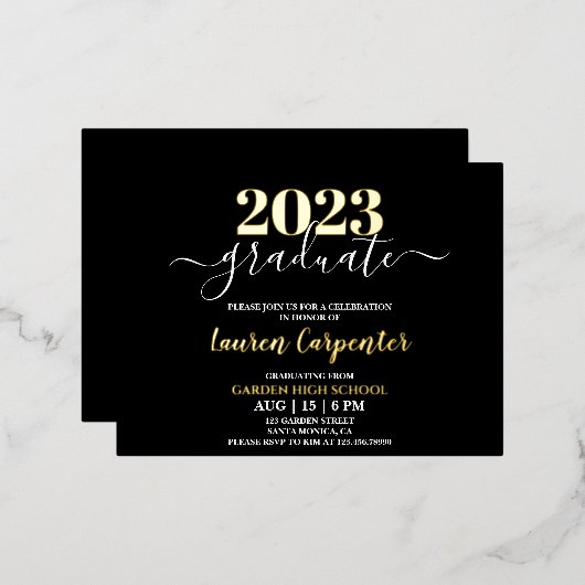 Invitation de feuille d'or (Recto/Verso)