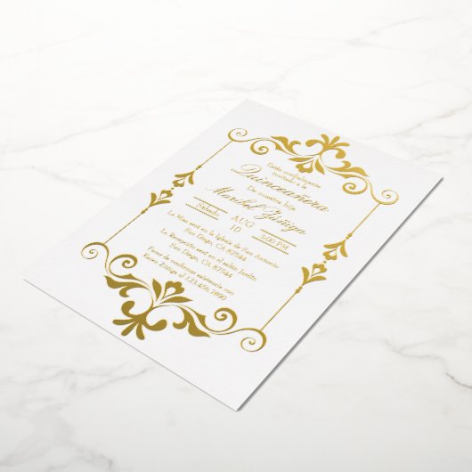 Invitation de feuille Quinceañera (Rotation)