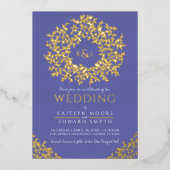 Invitation de feuilles de couronne mariage (Recto)