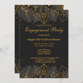 Invitation de Feuilles d'or Delicate (Devant / Derrière)