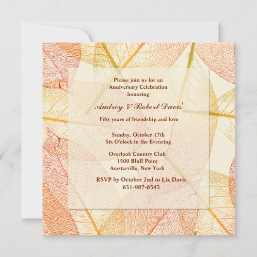 Invitation de Feuilles pressés (Devant)