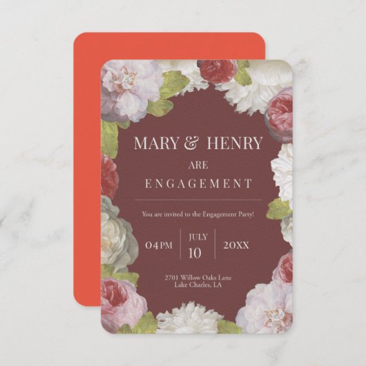 INVITATION DE Fiançailles (Devant / Derrière)