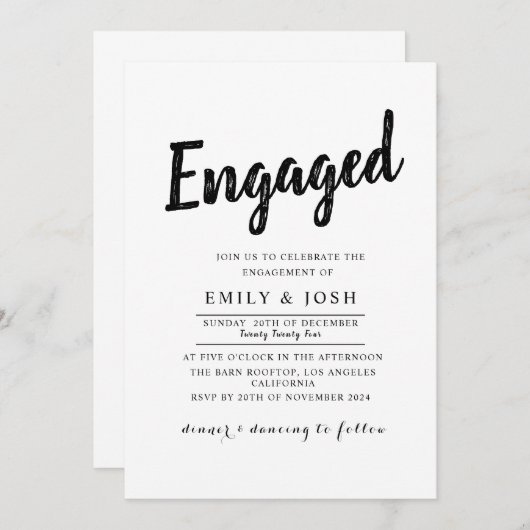 Invitation de fiançailles  (Devant / Derrière)