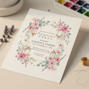 Invitation de fiançailles à la lanterne florale ro