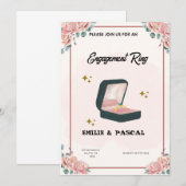 Invitation de fiançailles à l'aquarelle florale ro (Devant / Derrière)