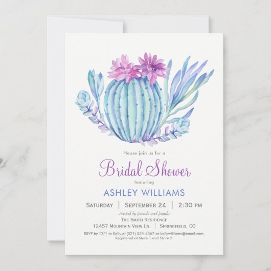 Invitation de Fiançailles aux Succulentes (Devant)