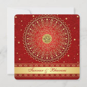 Invitation de fiançailles avec rouleaux dorés et r (Devant)