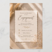 Invitation de fiançailles beige minimaliste (Devant)