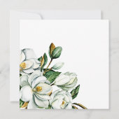Invitation de Fiançailles blanc Magnolia Floral Ru (Dos)