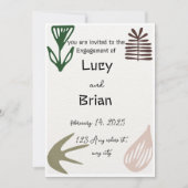 Invitation de fiançailles Boho Moderne IMPRIMÉE |  (Devant)