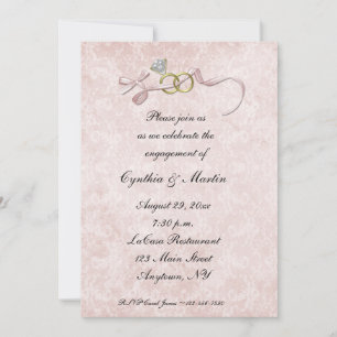 Invitation de fiançailles d'anneaux de mariage