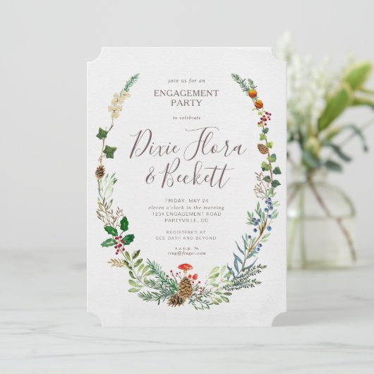 Invitation de Fiançailles de bois d'hiver (Debout devant)