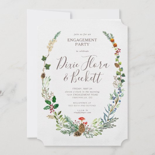 Invitation de Fiançailles de bois d'hiver (Devant)