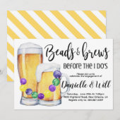 Invitation de fiançailles de Mardi Gras (Devant / Derrière)