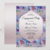 Invitation de fiançailles de pierres précieuses pe (Devant / Derrière)