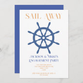 Invitation de fiançailles de plage nautique Sail A (Devant / Derrière)