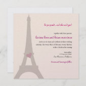 Invitation de fiançailles de Tour Eiffel de Paris (Devant / Derrière)