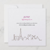 Invitation de fiançailles de Tour Eiffel de Paris (Dos)