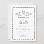 Invitation de fiançailles Deux Moins de Poissons d (Devant)