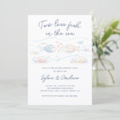 Invitation de fiançailles Deux Poissons de moins d (Debout devant)