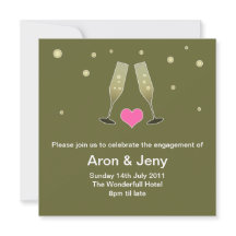 Invitation de fiançailles en verre de Champagne