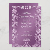 Invitation de Fiançailles floral Lilac moderne (Devant / Derrière)