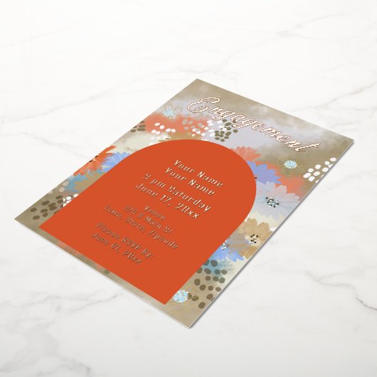 Invitation de Fiançailles floral moderne (Rotation)