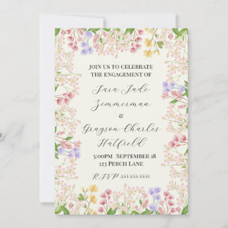 Invitation de fiançailles florale