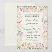 Invitation de fiançailles florale (Devant / Derrière)
