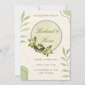 Invitation de fiançailles florale à l'aquarelle ve (Devant)