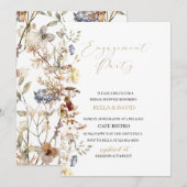 Invitation de fiançailles florale de fleur sauvage (Devant / Derrière)
