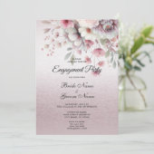 Invitation de fiançailles florale rose et blanche (Debout devant)