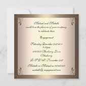 Invitation de fiançailles Glamour Crème Fleurie Or (Dos)