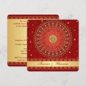 Invitation de fiançailles Hindu Ganesh Rouge, Roul (Devant / Derrière)